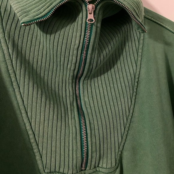 Aerie Women’s Down To Earth Quarter Zip in Green, Size small oversized - Picture 13 of 16